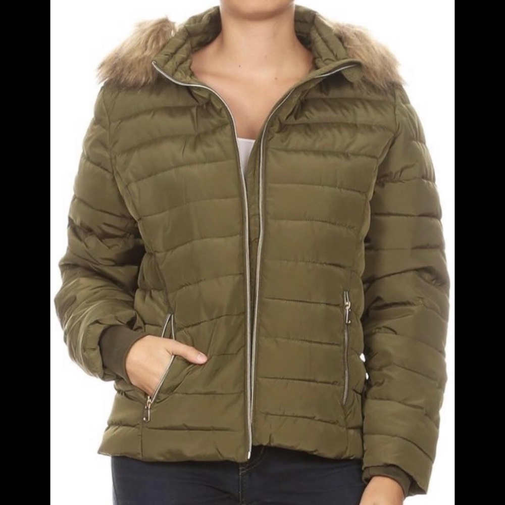 Faux Fur Hood Puffer Jacket
